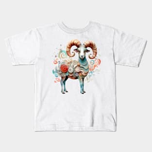 Whimsical Cute Ram Kids T-Shirt